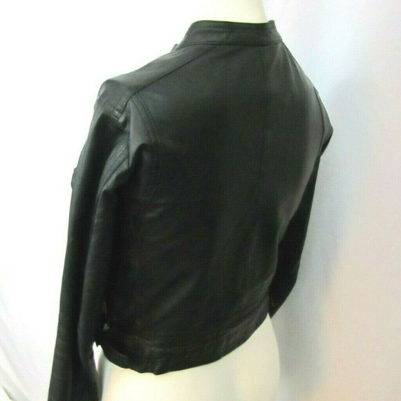 TRUE RELIGION Black Leather Jacket SP moto biker - Picture 6 of 8